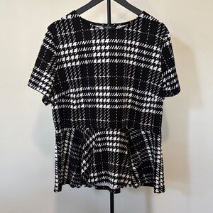 Black and White Checkered Women's Top